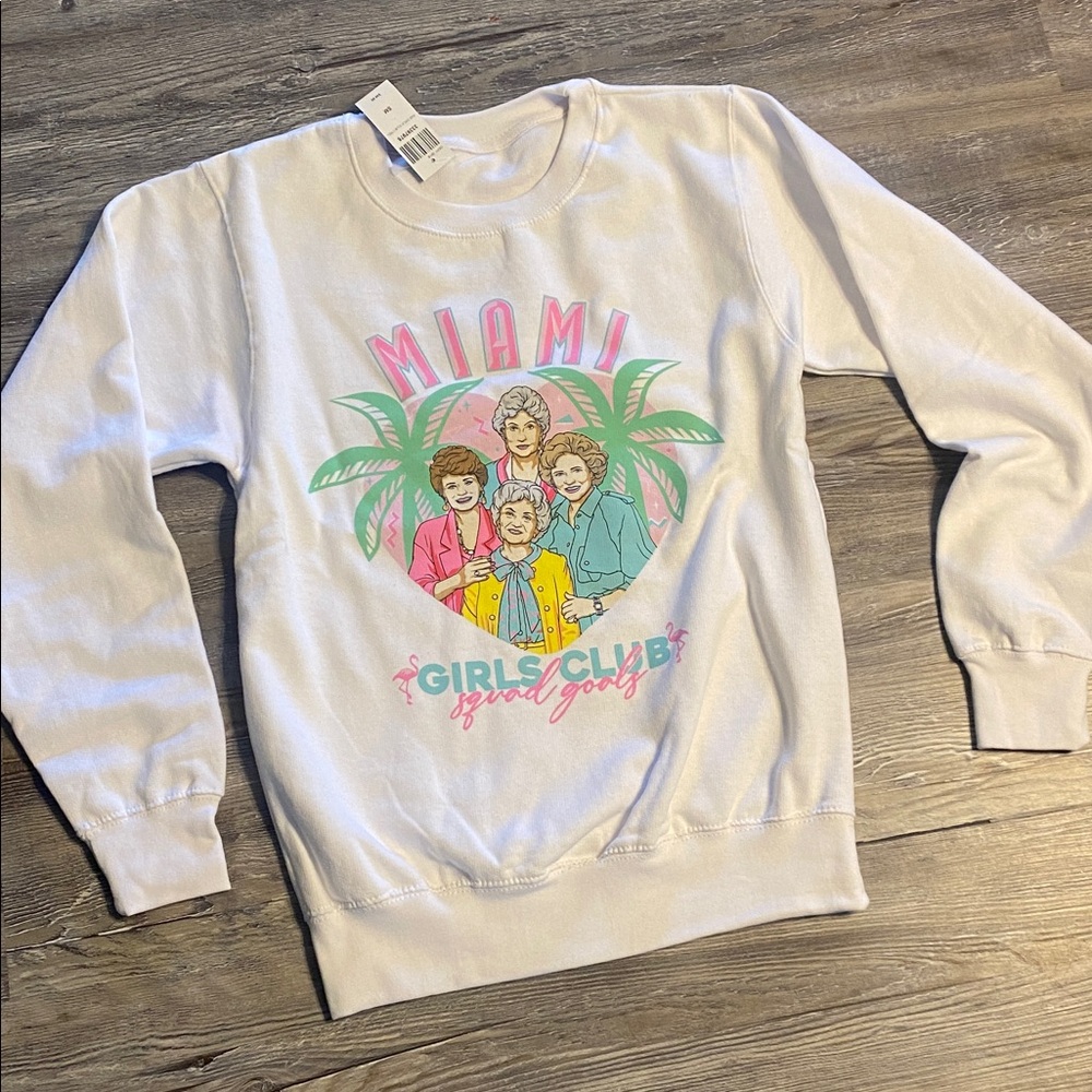 NWT The Golden Girls Miami Club Crew Sweatshirt S